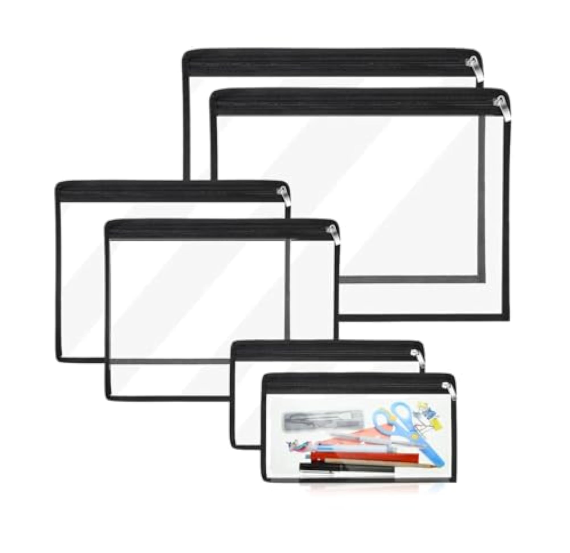 Clear Zipper Waterproof Pouches for Document Storage